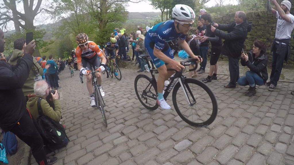 Tour De Yorkshire 2017 Leaders On Shibden Wall